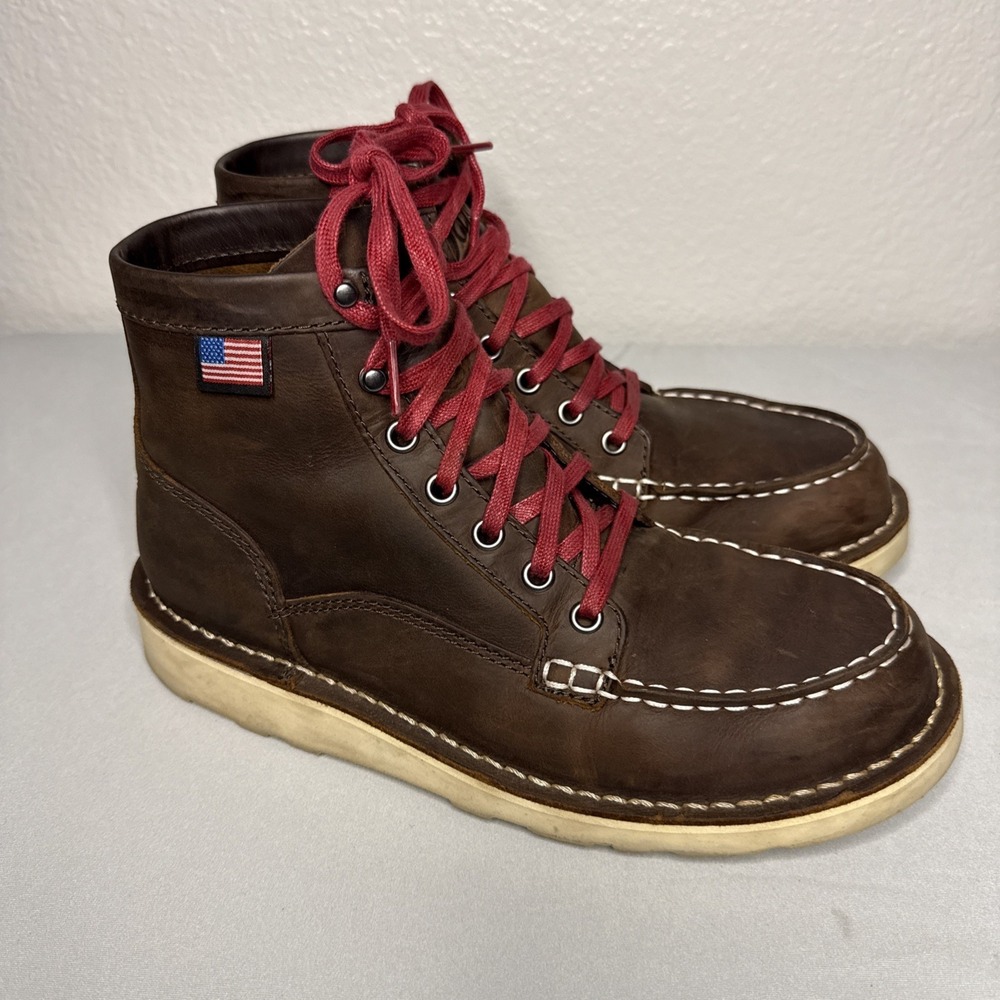 Danner Women's 6" Leather Bull Run Moc Soft Toe Work Boots‎ Brown Size 7.5 M